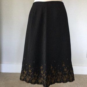 Betu black striped skirt Floral embroidery - 6